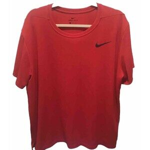 Nike Dri Fit Training T Shirt Short Sleeve Mens Size XL Red - Fits Loose